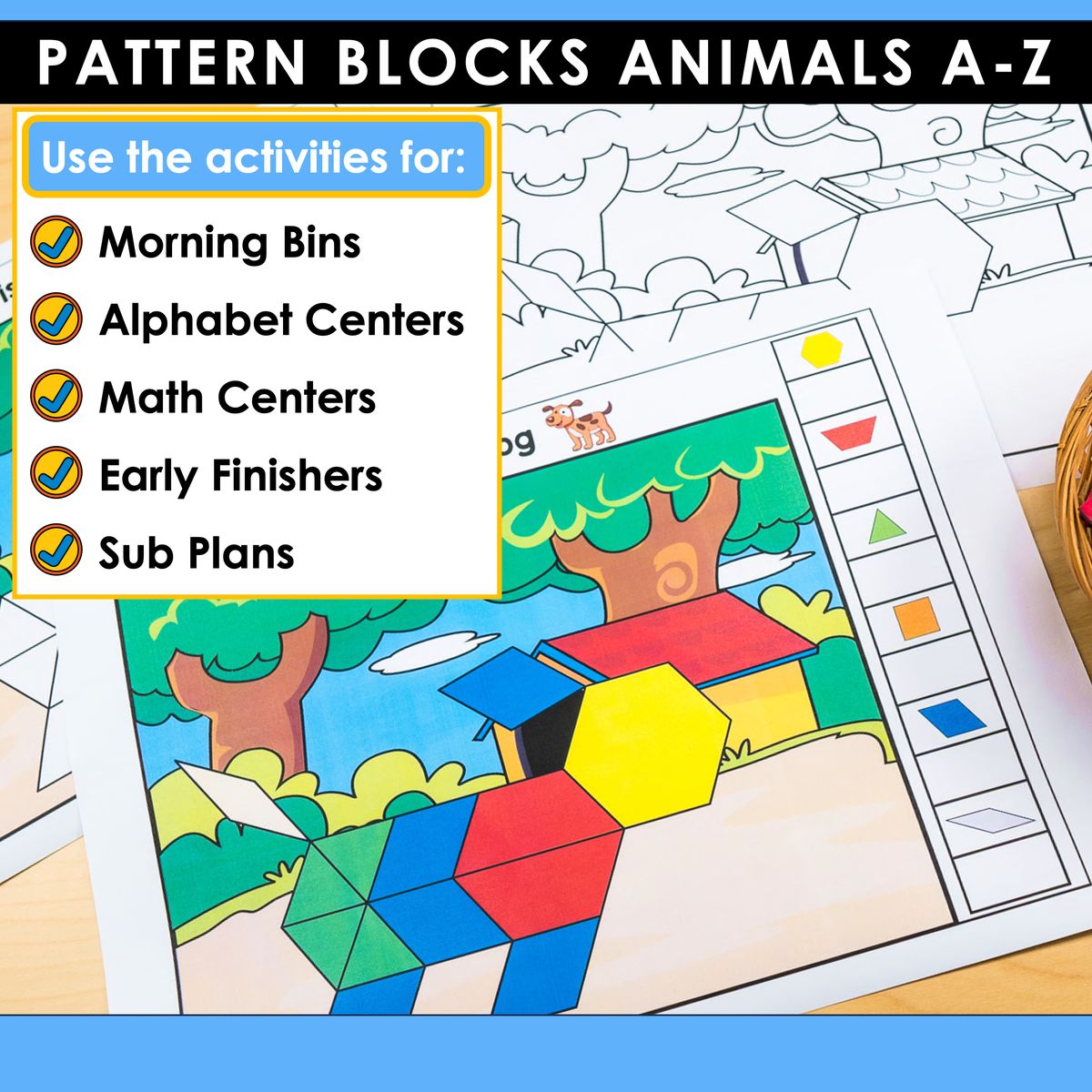 How to use the Alphabet Animals Pattern Block Mats