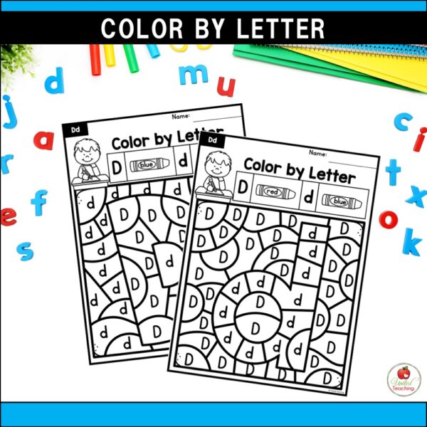 Alphabet Color by Letter D Worksheets