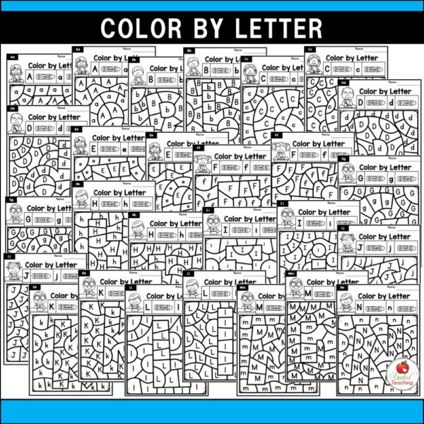 Alphabet Color by Letter Worksheets Included 01