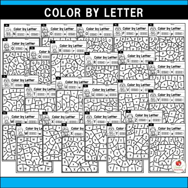 Alphabet Color by Letter Worksheets Included 02