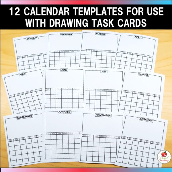 Alphabet Directed Drawing Task Cards Calendar Templates