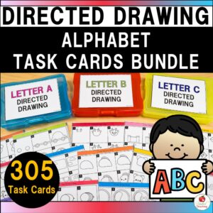 Alphabet Directed Drawing Task Cards Bundle Cover