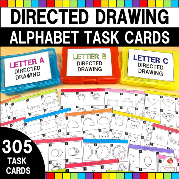 Alphabet Directed Drawing Task Cards Bundle Cover