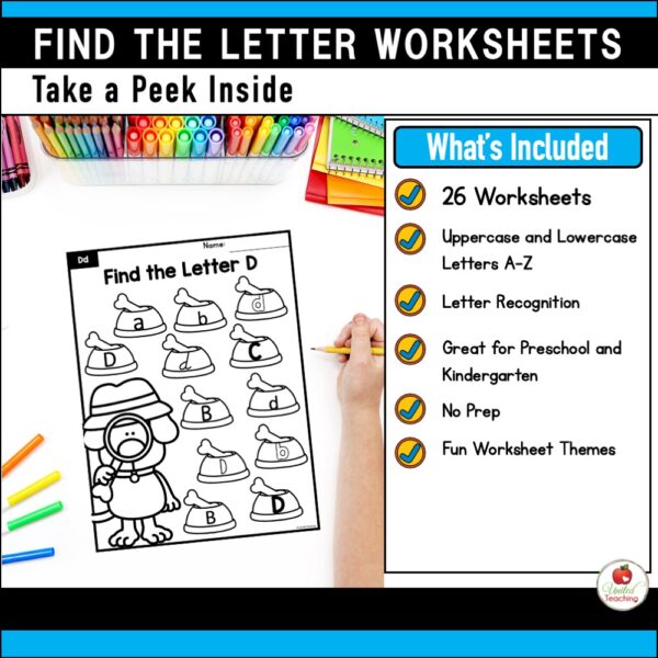 Find the Letter Alphabet Recognition Worksheets What's Included
