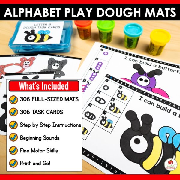 Alphabet Play Dough Mats and Task Cards Bundle - Image 2
