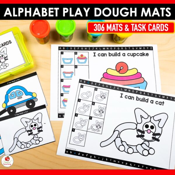 Alphabet Play Dough Mats and Task Cards Bundle - Image 8