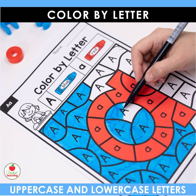 Alphabet Color by Letter Worksheets lowercase a