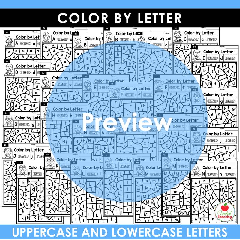 Alphabet Color by Letter Worksheets