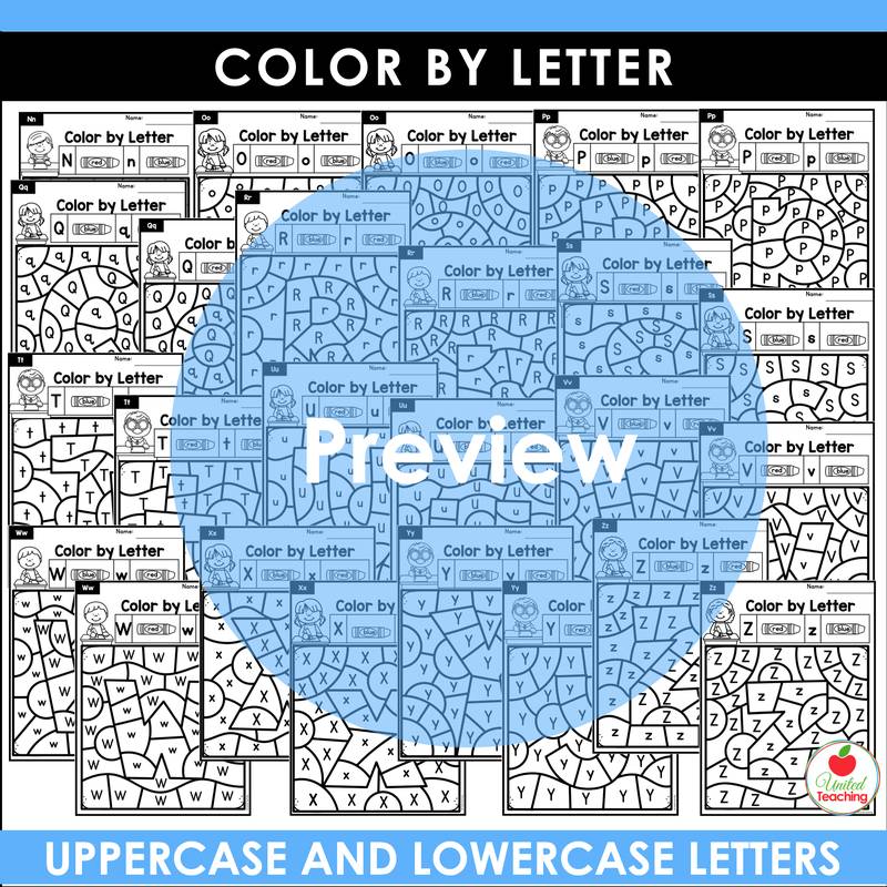 Alphabet Color by Letter Worksheets