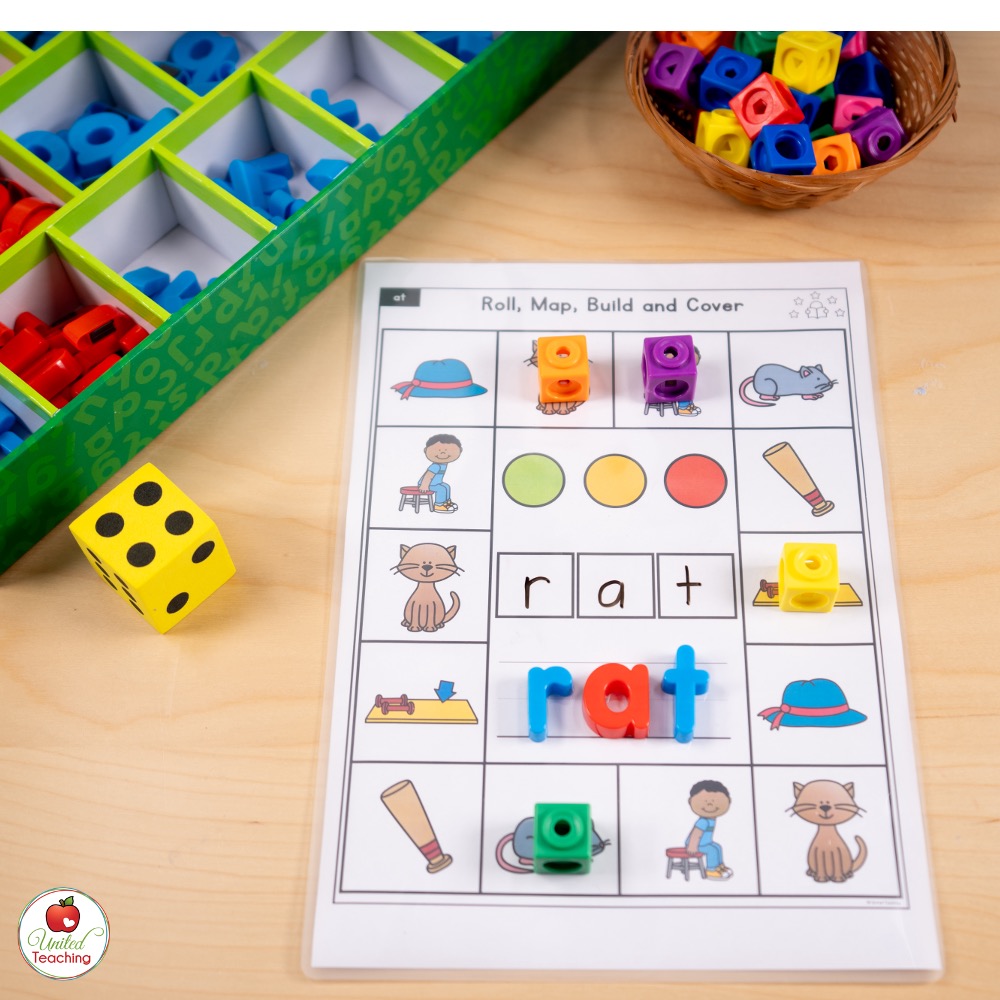 Roll, Map and Build Word Mapping Phonics Mats