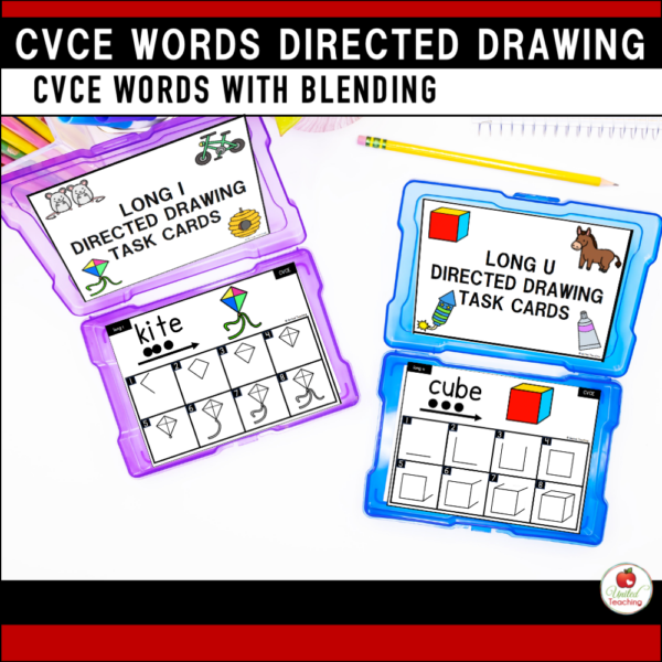 CVCE Words Directed Drawing Task Cards with Blending Dots