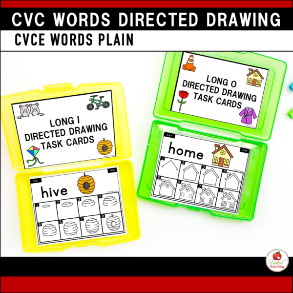 CVCE Words Directed Drawing Task Cards Plain