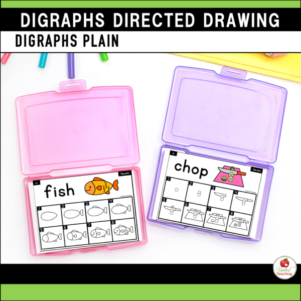 Digraphs Directed Drawing Task Cards Plain