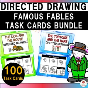 Famous Fables Directed Drawing Task Cards Cover