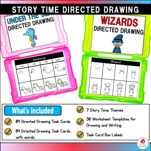 Story Time Directed Drawing Task Cards What's Included