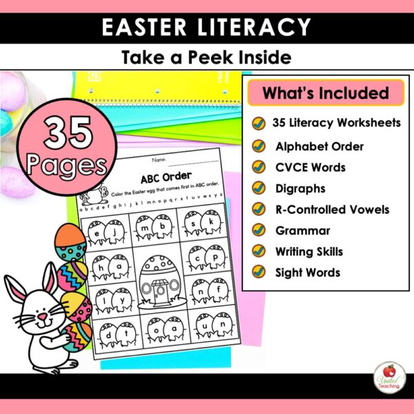 Easter Math and Literacy Activities for 1st Grade Bundle - Image 3