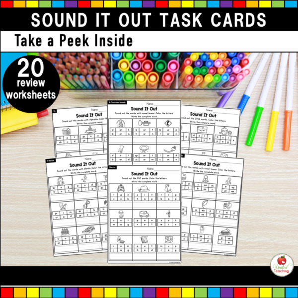 Sound It Out Task Cards Cover Worksheet Samples