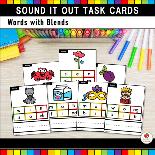 Sound It Out Task Cards Bundle Words with Blends 2