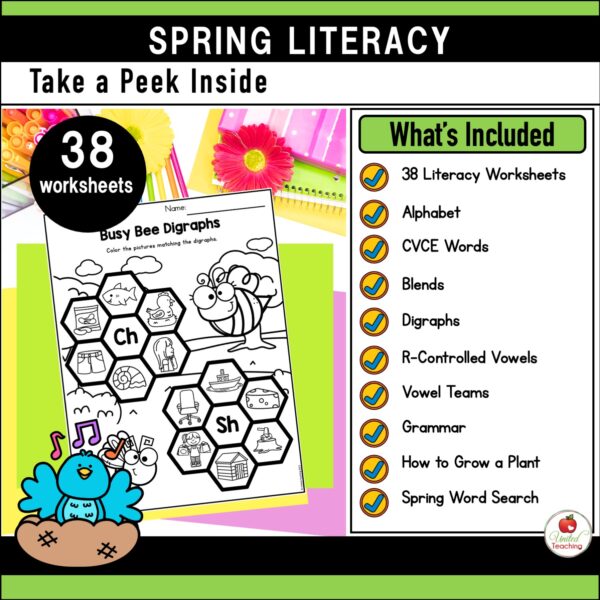 Spring Math and Literacy Activities 1st Grade Bundle - Image 14