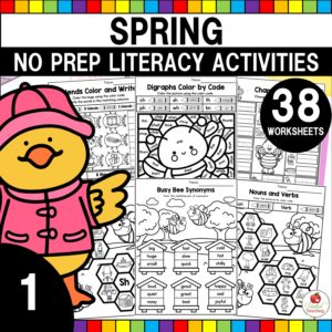 Spring Literacy Activities for 1st Grade Packet Cover