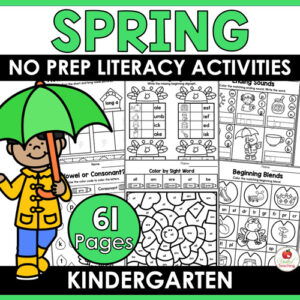 Spring Literacy Worksheets Kindergarten Packet