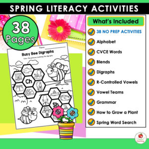 Spring Literacy Activities 1st Grade Packet - United Teaching