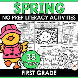 Spring Literacy Worksheets 1st Grade Packet