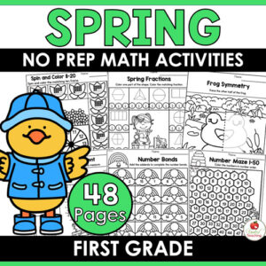 Spring Math Worksheets 1st Grade Packet
