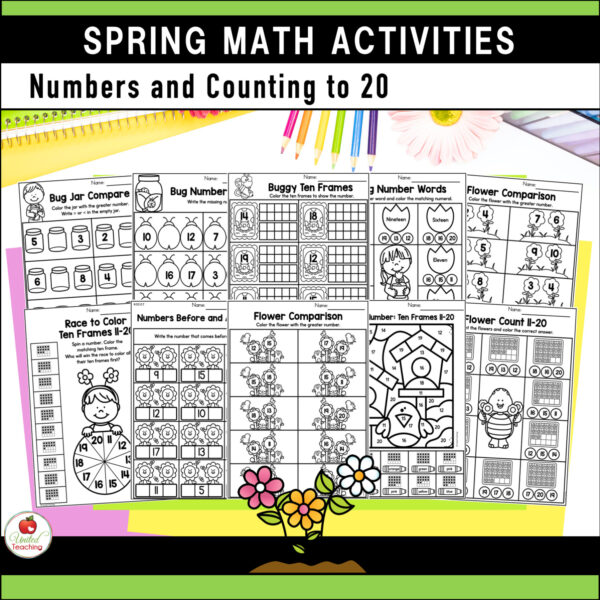 Spring Math and Literacy Kindergarten Activities Bundle - Image 6