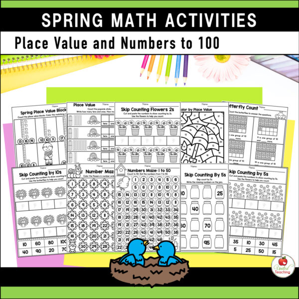 Spring Math and Literacy Kindergarten Activities Bundle - Image 7