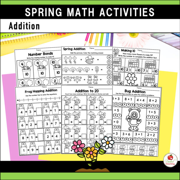 Spring Math and Literacy Kindergarten Activities Bundle - Image 8
