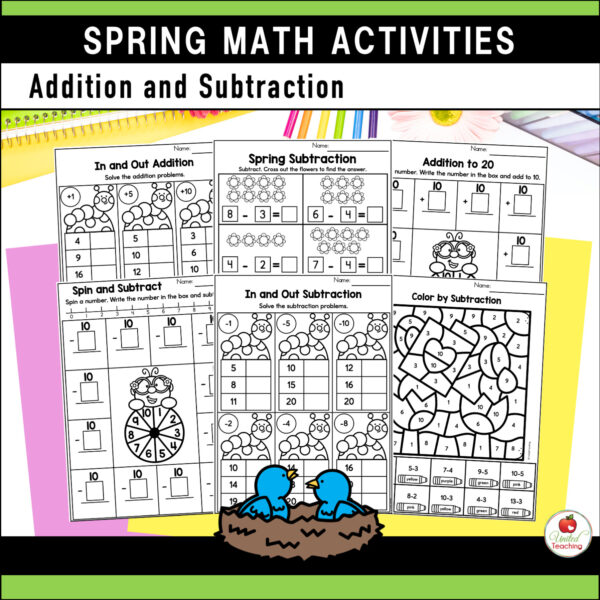 Spring Math and Literacy Kindergarten Activities Bundle - Image 9