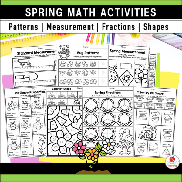 Spring Math and Literacy Kindergarten Activities Bundle - Image 11