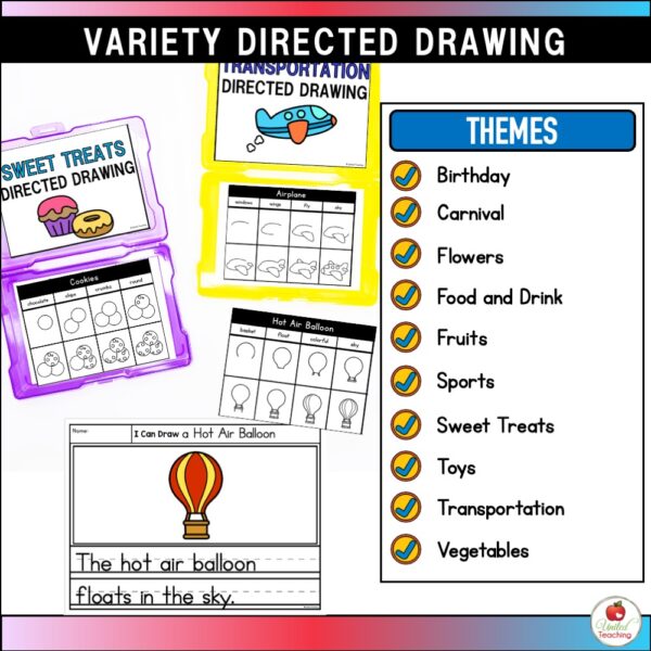 Variety Directed Drawing Task Cards List of Themes