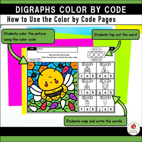 Digraphs Color by Code Spring Worksheets How to Use the Worksheets