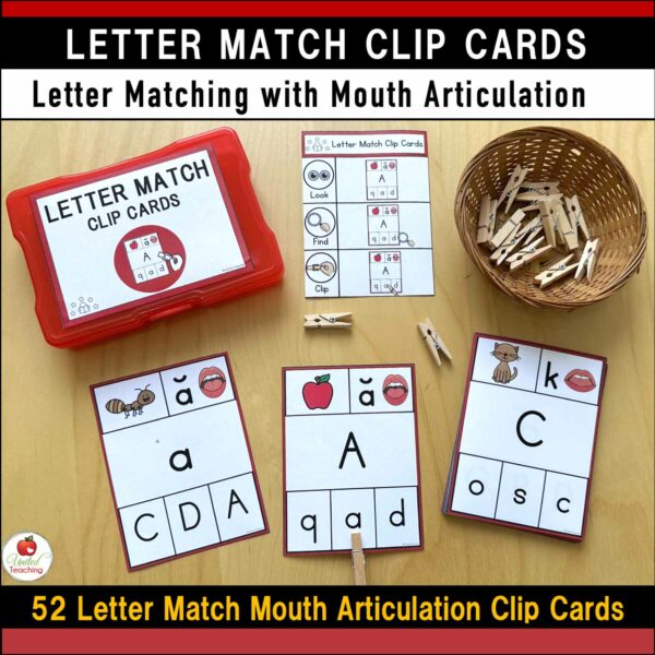 Alphabet Letter Matching Clip Cards with Mouth Articulation