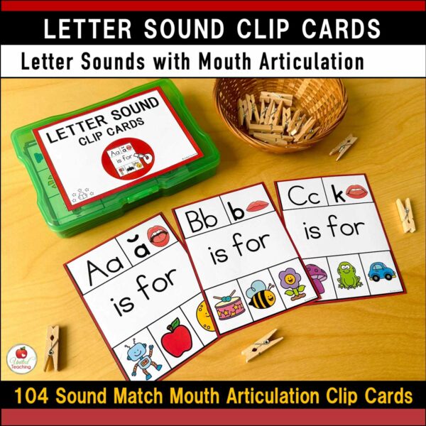 Alphabet Letter Sound Clip Cards Beginning Sounds with Mouth Articulation