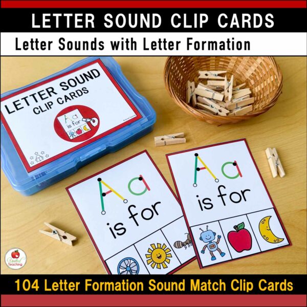 Alphabet Letter Sound Clip Cards with Guided Letter Formation