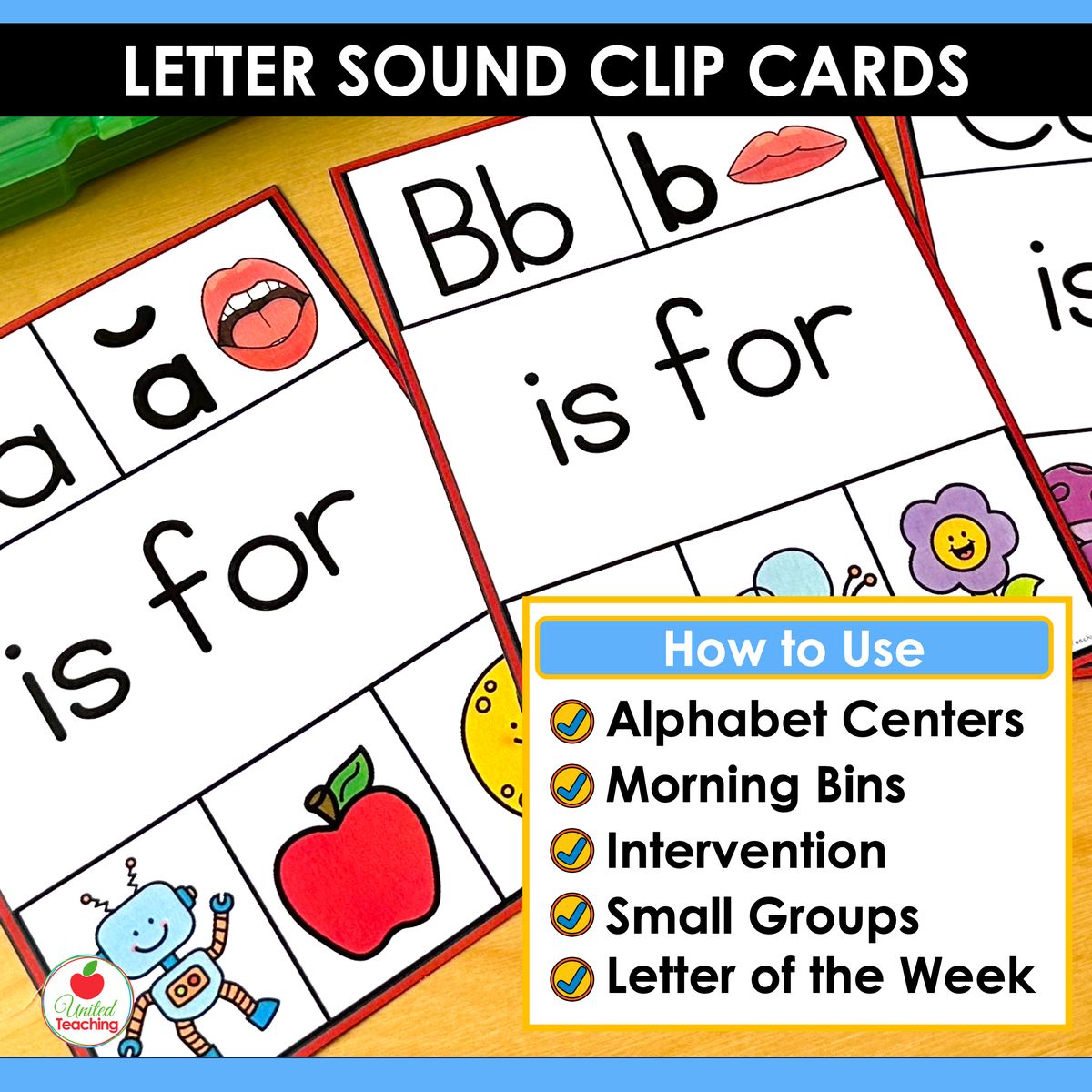 How to use the Alphabet Beginning Sound Letter Clip Cards