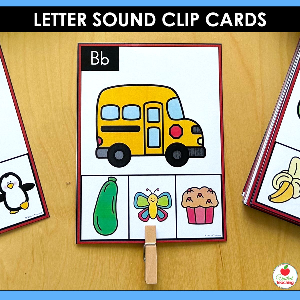 Beginning sound picture matching clip card