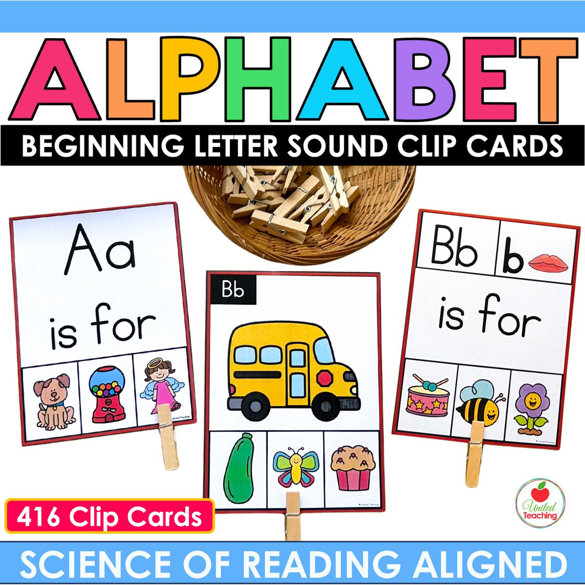 Alphabet Beginning Sound Letter Clip Cards