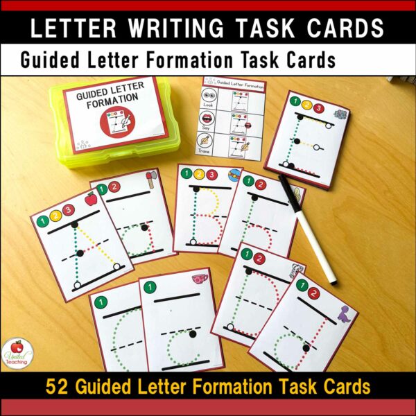 Alphabet Letter Writing Task Cards Guided Letter Formation Task Cards