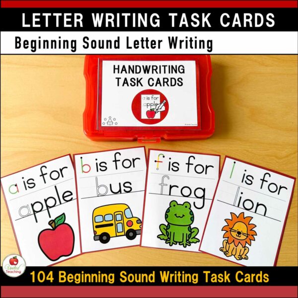 Alphabet Letter Writing Task Cards Beginning Sound Writing Task Cards