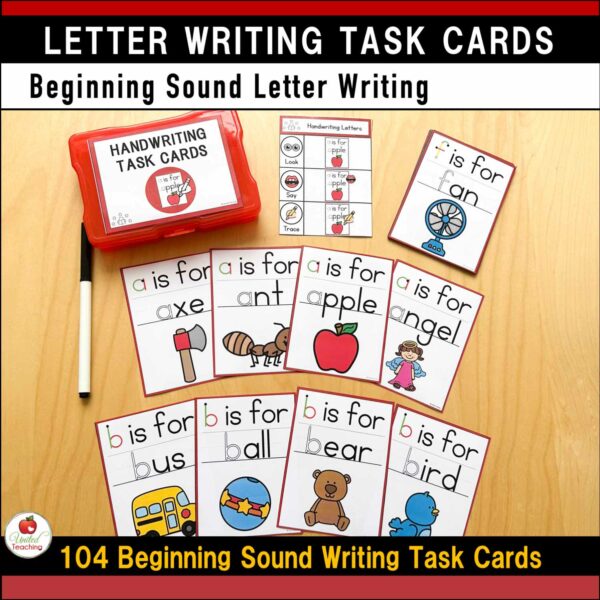 Alphabet Letter Writing Task Cards Beginning Sounds