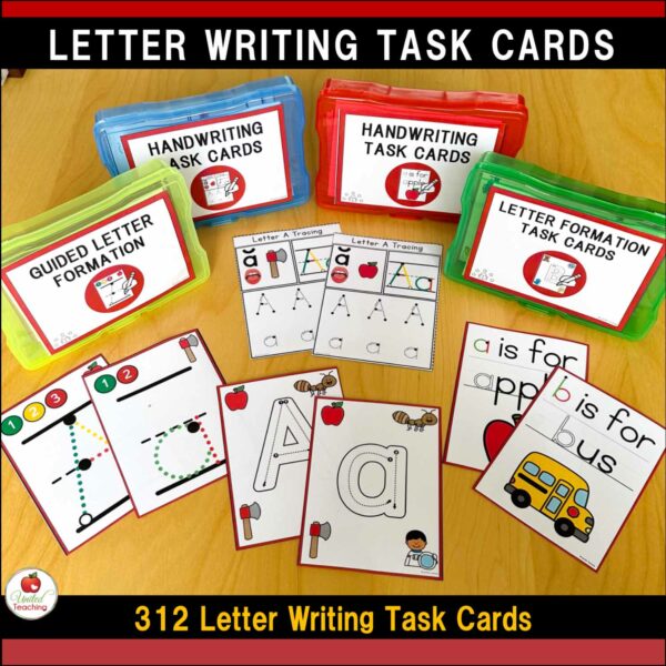 Alphabet Letter Writing Task Cards Collection of Letter Tracing Cards