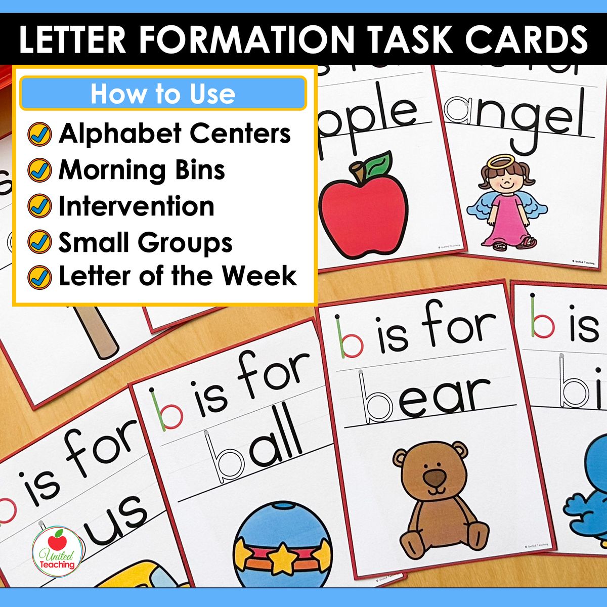 How to use the Alphabet Letter Formation and Tracing Task Cards