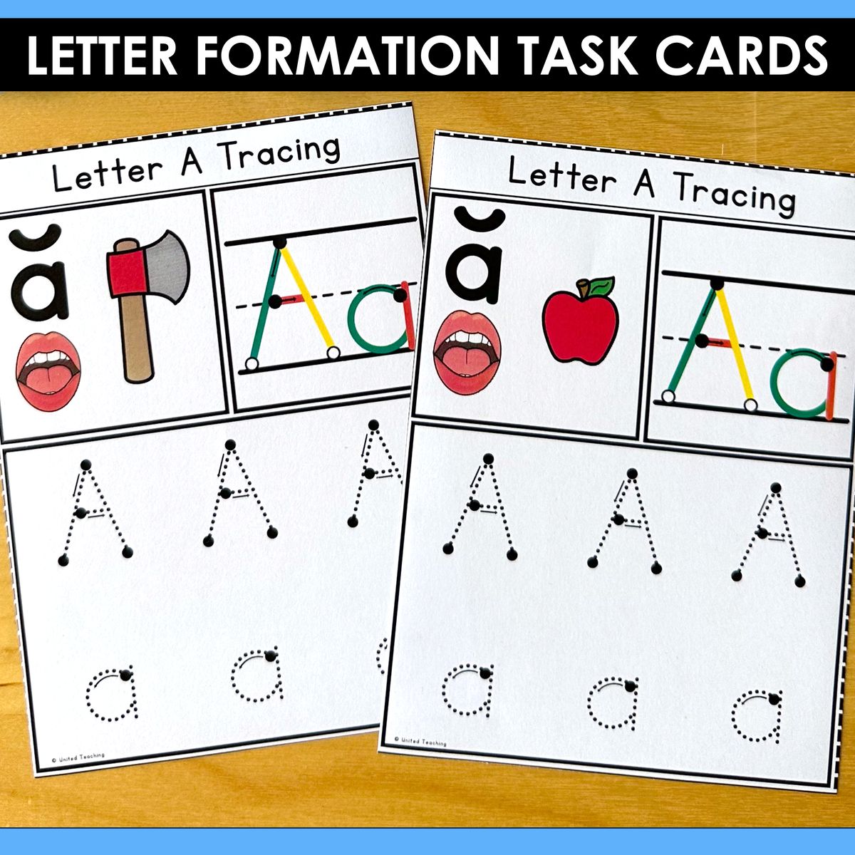 Science of reading aligned Alphabet Letter Formation and Tracing Task Cards