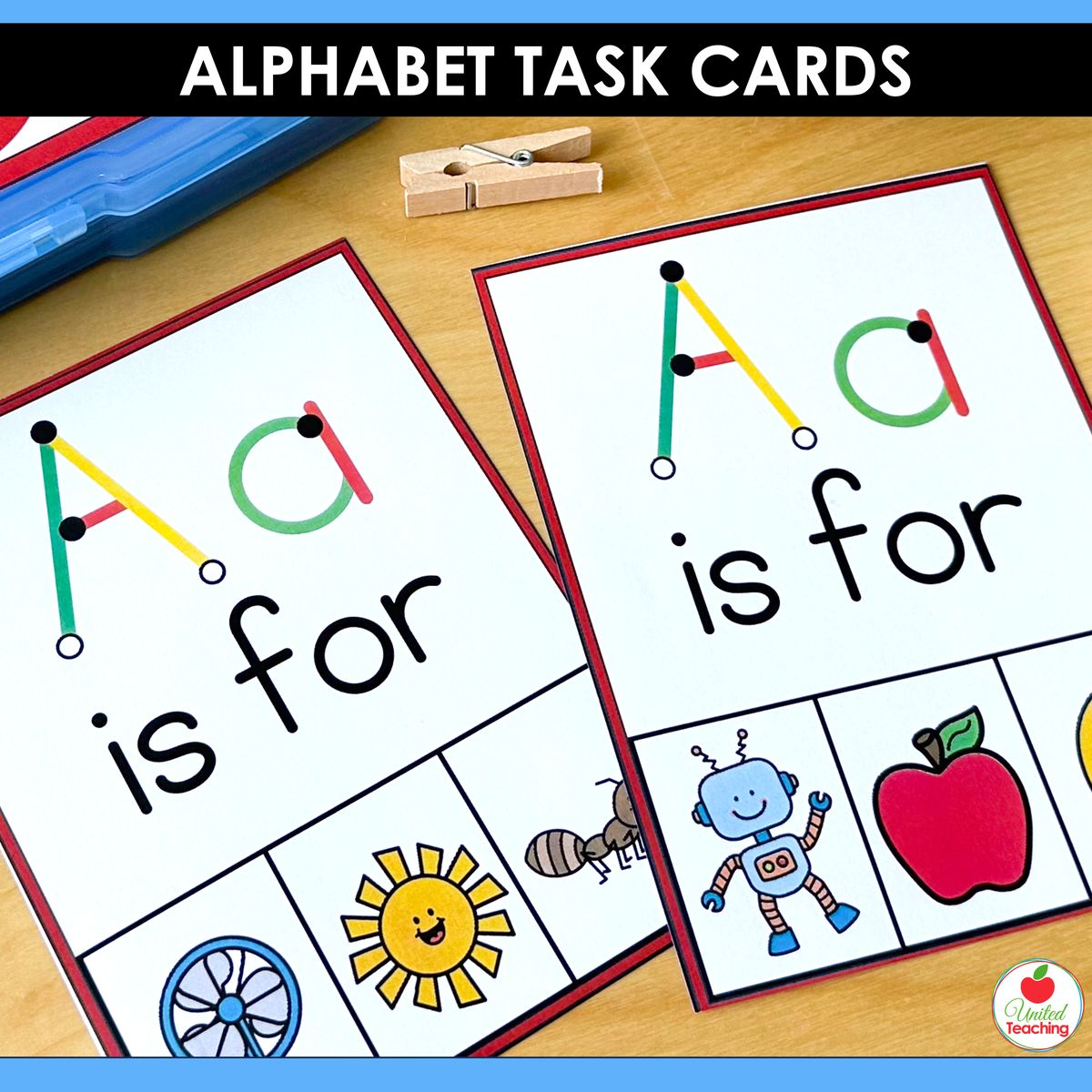 Alphabet Letter Task Cards for teaching letter formation and beginning sounds