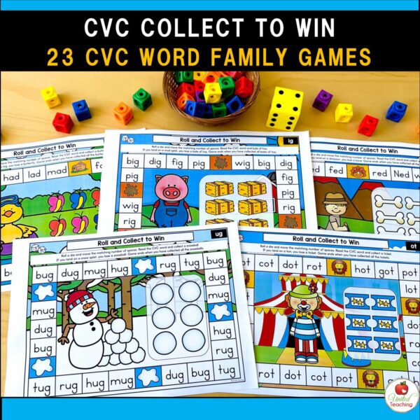 CVC Words Collect to Win Phonics Board Games Packet - Image 7