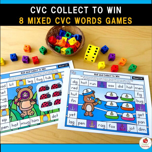 CVC Words Collect to Win Phonics Board Games Packet - Image 11